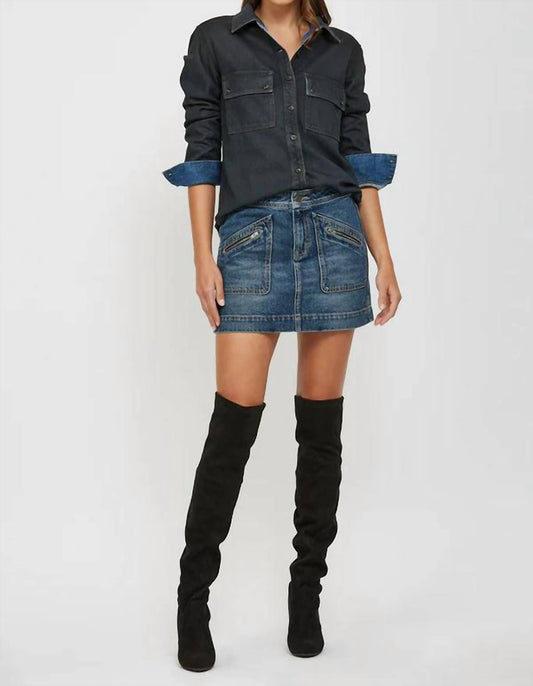 Hidden - Peyton Front Patch Mini Skirt