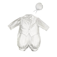 L'Pety Canar - Boy's 2pc Long Sleeve Knickers With Embroidered Vest With Barret