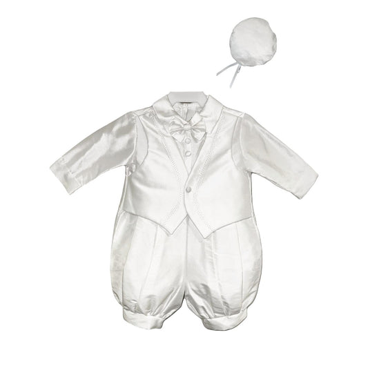 L'Pety Canar - Boy's 2pc Long Sleeve Knickers With Embroidered Vest With Barret