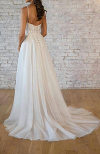 Stella York - A-Line V-Neckline Wedding Dress