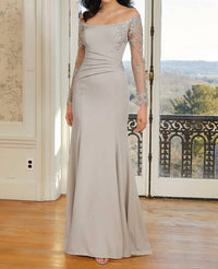 Mgny - Illusion Sleeves Ruched Waist Dress