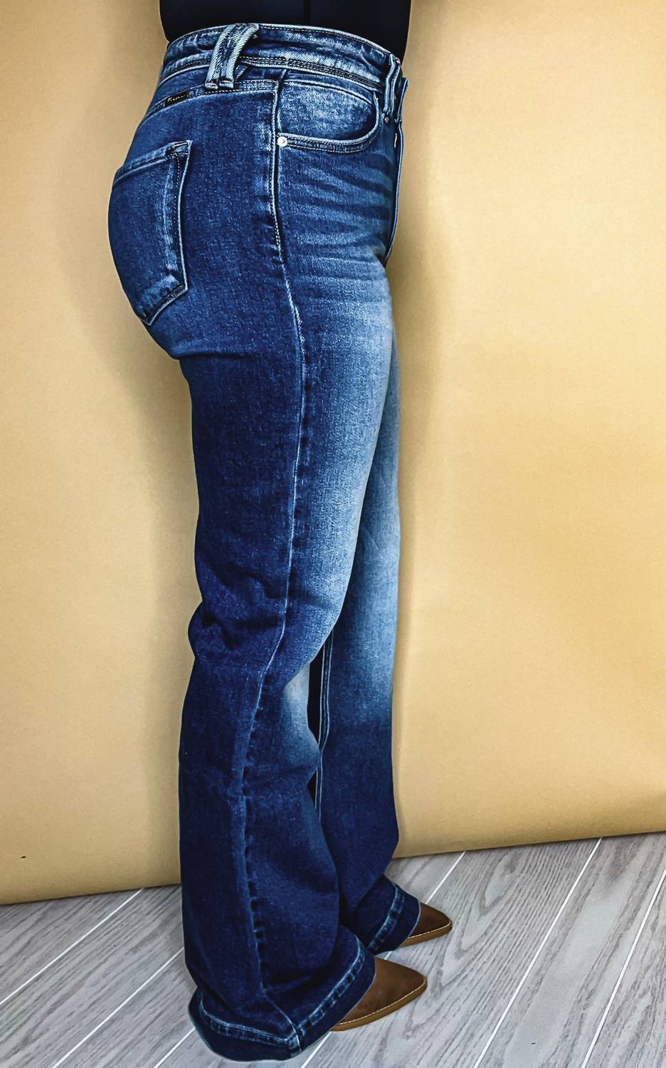 KanCan The Durango High Rise Flare Jean in dark wash - women's jeans - view 4