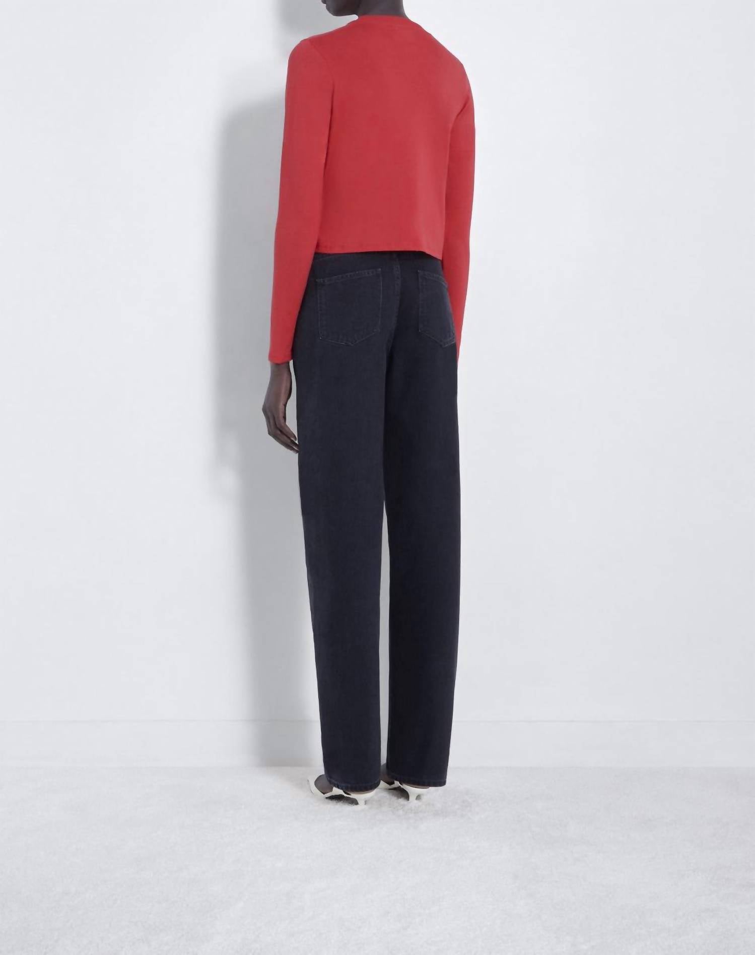 Loulou de Saison Masal Long Sleeves Shirt in tomato - women's t-shirt - detail view
