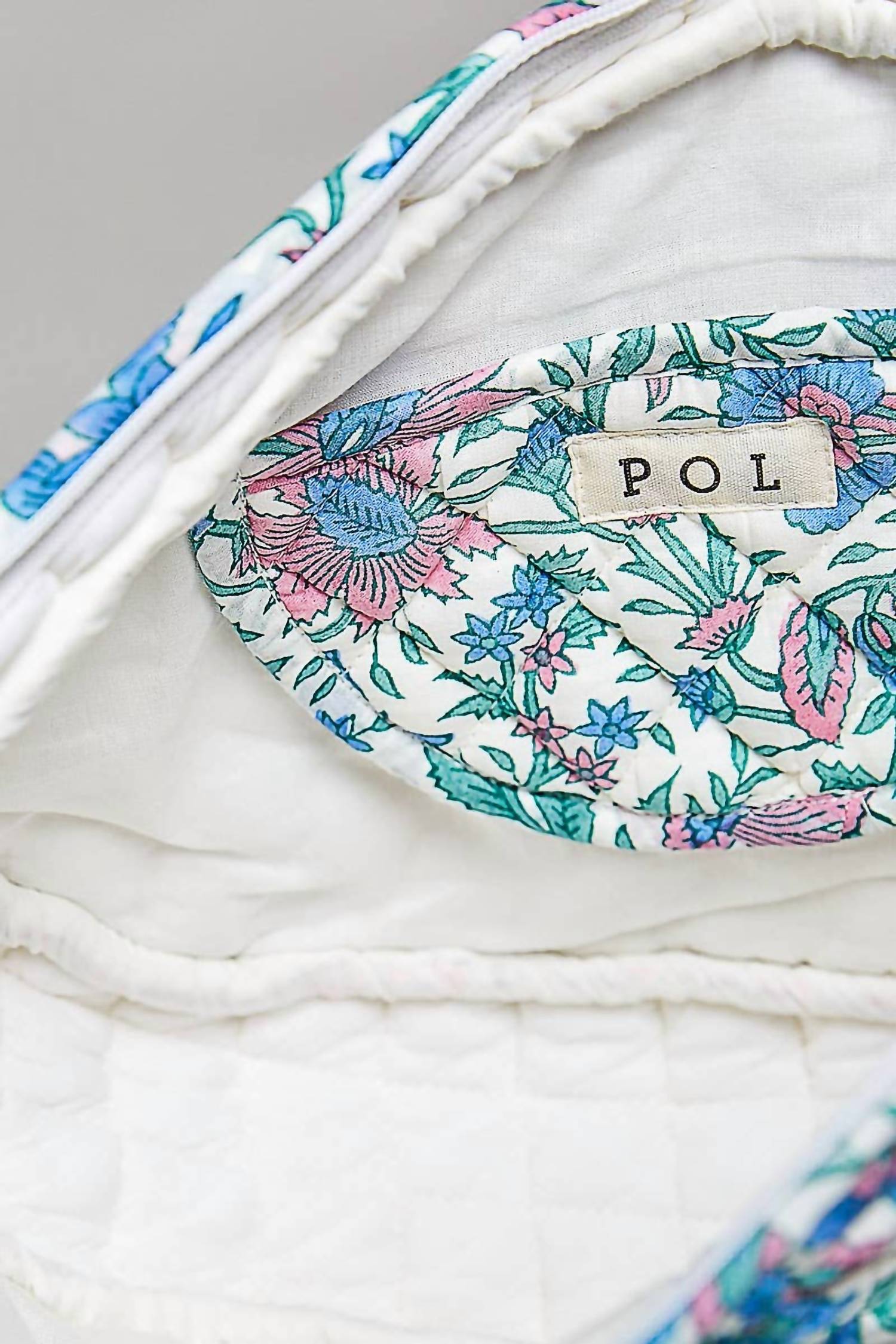 Pol - Half Moon Quilted Floral Ruffle Crossbody Bag