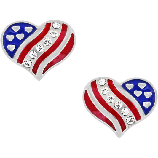 Brighton - Women's Hearts and Stripes Mini Post Earrings