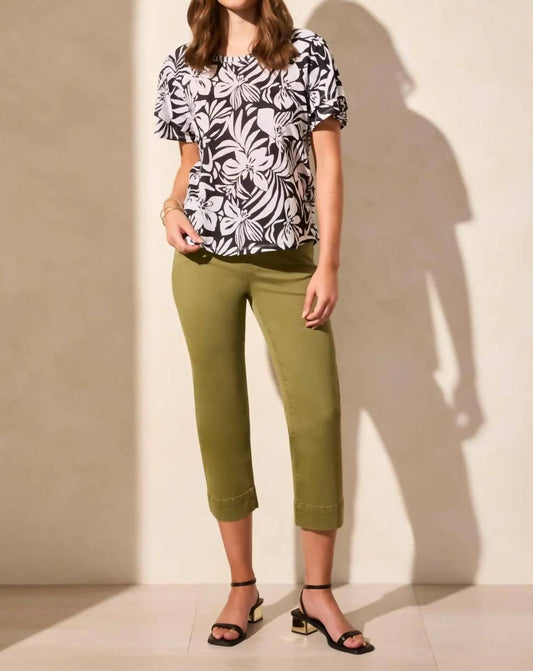 Tribal - Linen Blend Ruffle Sleeve Top