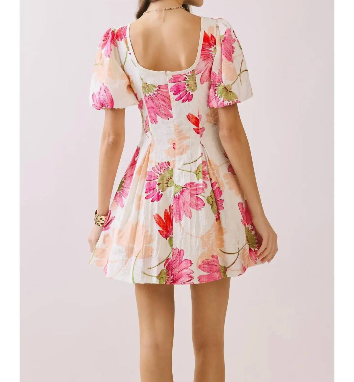 Tcec - Floral Print Flare Skirt Mini Dress