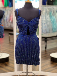 Sherri Hill Women's Hot Fix Cocktail Dress in black royal - women's dress