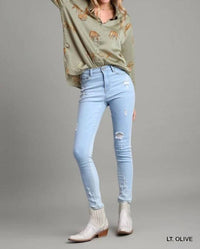 Umgee - Satin Animal Print Blouse