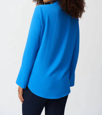 Joseph Ribkoff - Collared Long Sleeve Gauze Top
