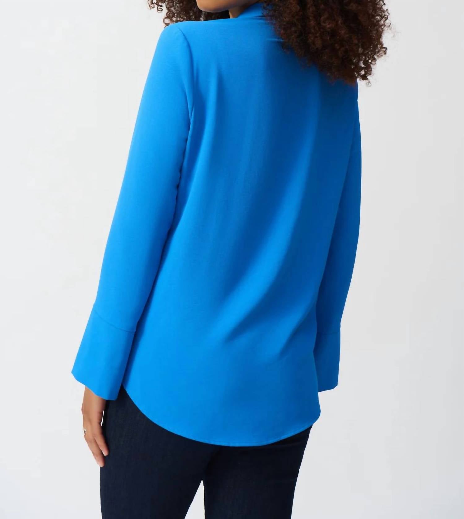 Joseph Ribkoff - Collared Long Sleeve Gauze Top