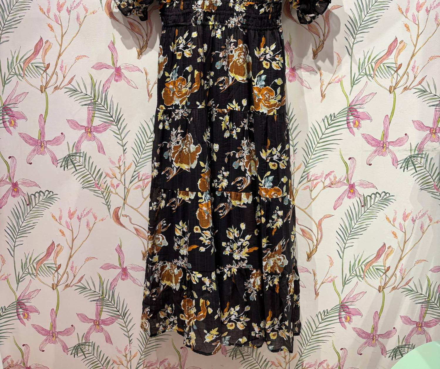 Thml - Women's Short Sleeve Floral Maxi Dress
