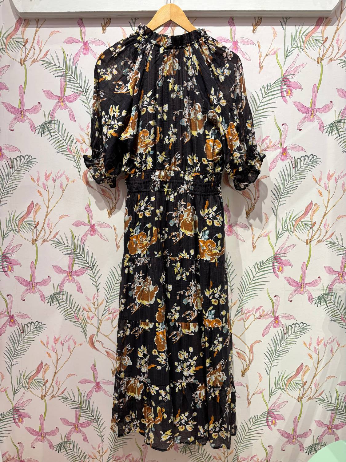 Thml - Women's Short Sleeve Floral Maxi Dress