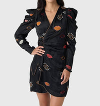 Farm Rio - BEADED KISSES WRAP MINI DRESS