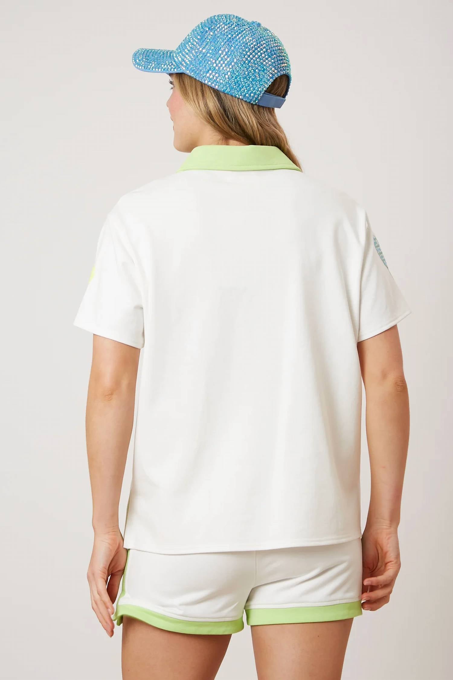 Fantastic Fawn - Tennis Sequin Short Sleeve Top