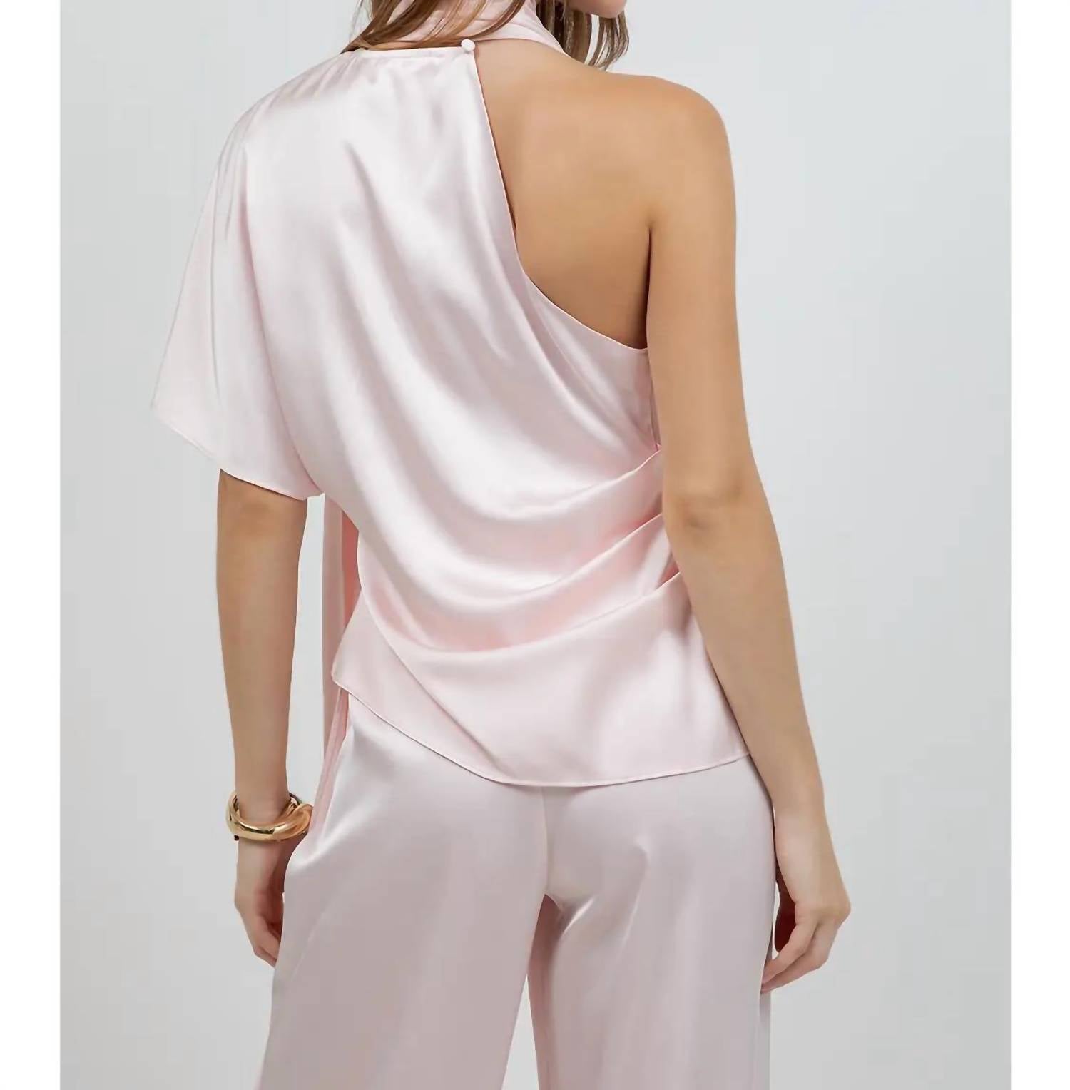 Whiteroom+Cactus - One Shoulder Asymmetrical Top with Self Scarf