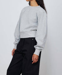 Ruadh Jura Crewneck Sweatshirt in heather grey - women's top - detail view
