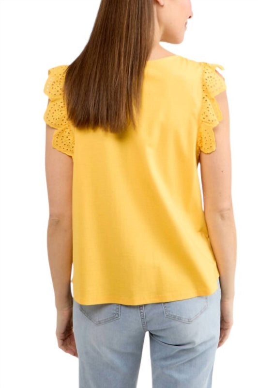 Orly - Eyelet Sleeve Tee Top