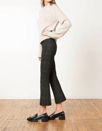 Avenue Montaigne Leo Flare Cut Pants in heritage plaid - women's pants - detail view