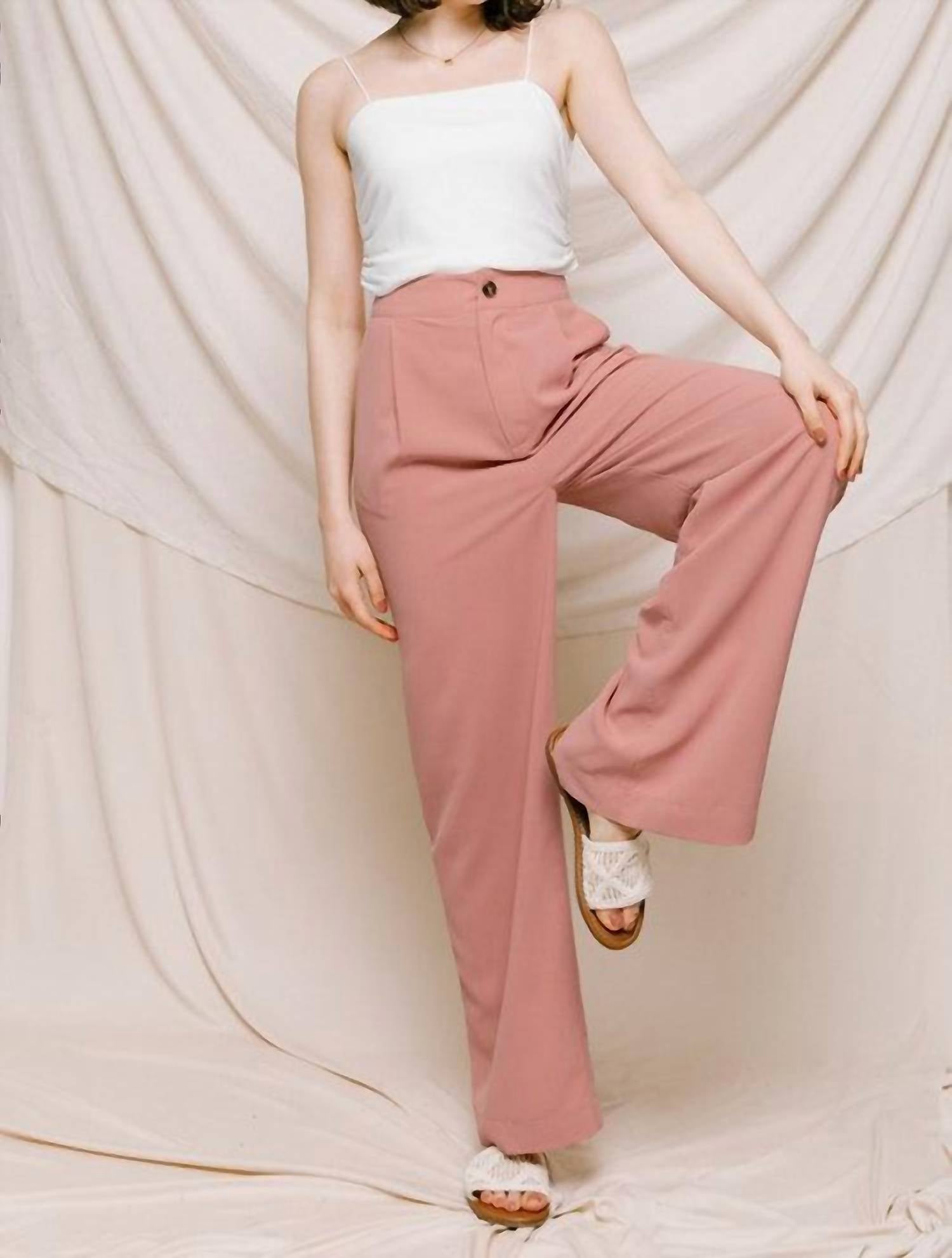 Calista - Solid Wide Leg Dress Pant
