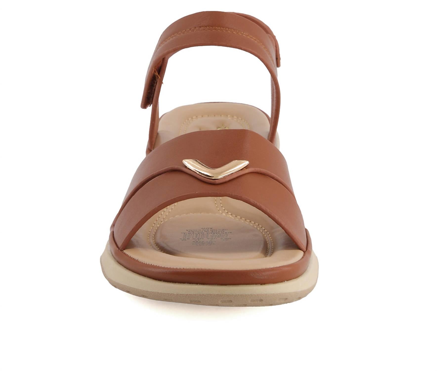 Andrea Women's Ankle Strap With Hook And Loop Closure Sandal in brown - women's sandal - alternate view