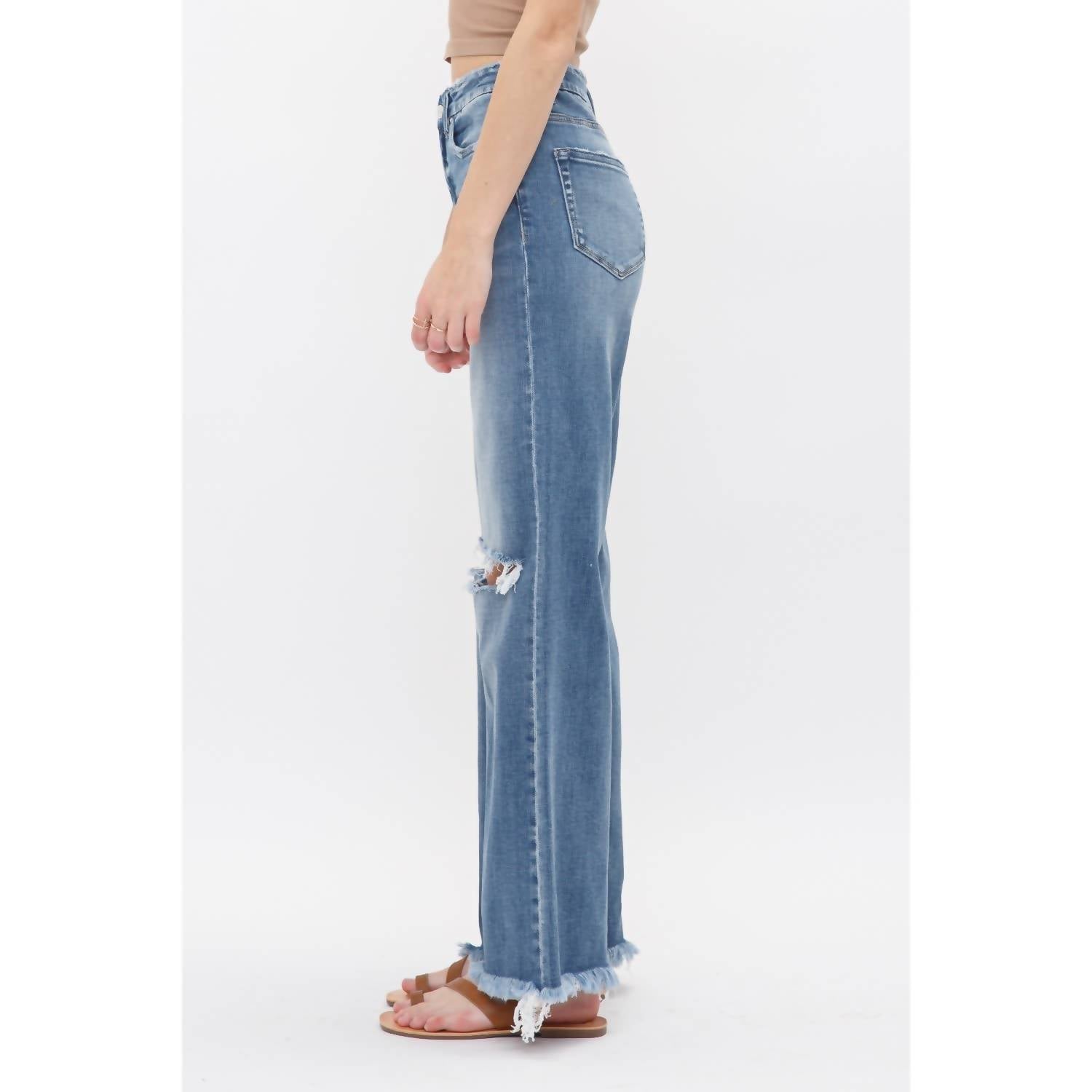 Mica Denim - Dehours High Rise Wide Leg Jeans
