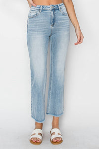 Risen - High Rise Cropped Straight Leg Jeans
