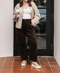STEVE MADDEN Barrel Leg Pant in dark brown - women's pants