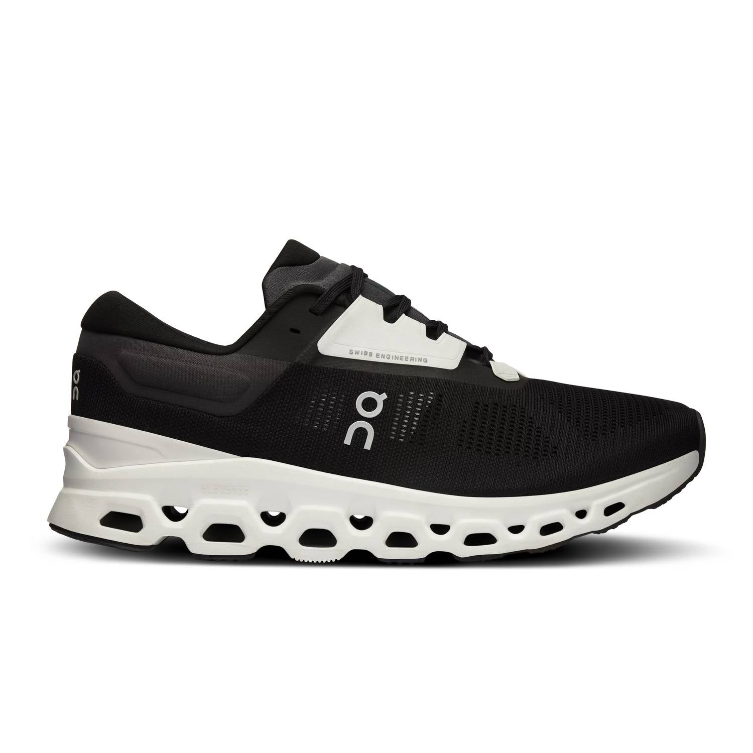 On Men's Cloudstratus 3 Shoes in black frost - men's shoe