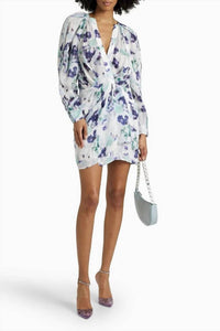 Iro - Odine Pleated Wrap-effect Chiffon Mini Dress