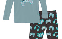 Kickee - Kid's Long Sleeve Graphic Tee Pajama Set