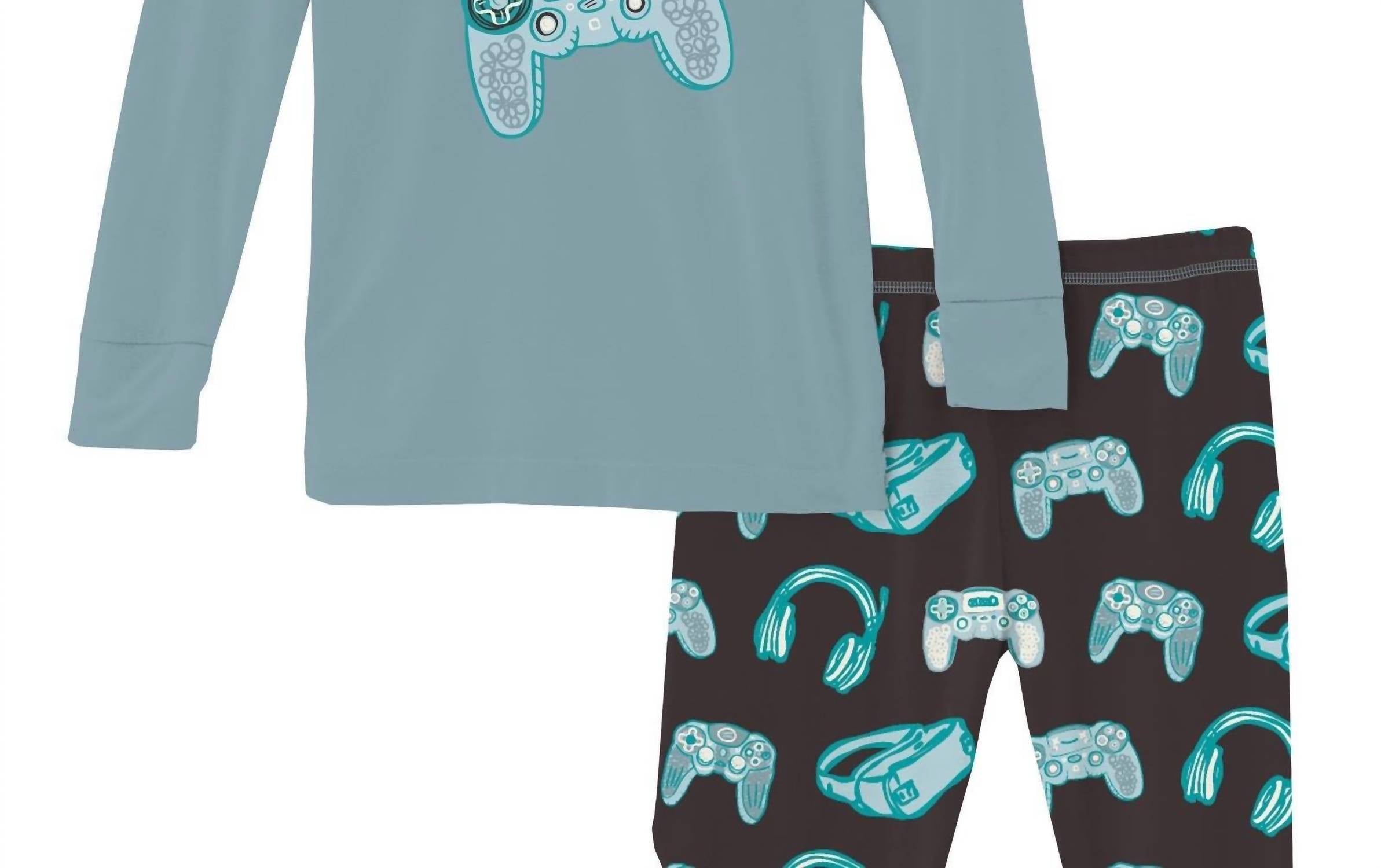 Kickee - Kid's Long Sleeve Graphic Tee Pajama Set