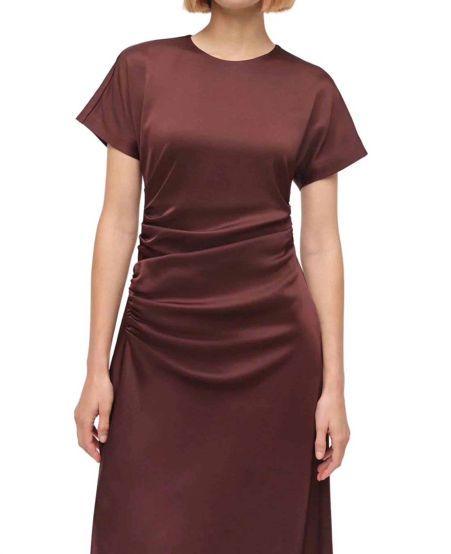 Simkhai - Marabella Draped Satin Midi Dress