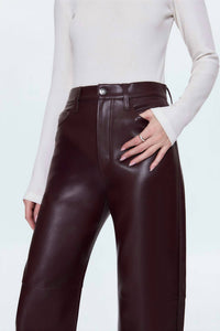 PISTOLA Jett High Rise Bowed Straight Pant in cabernet 2 - women's pants - alternate view