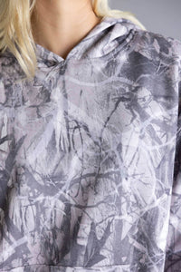 Pretty Garbage RYKER CAMO HOODIE in dark grey - women's top - view 4