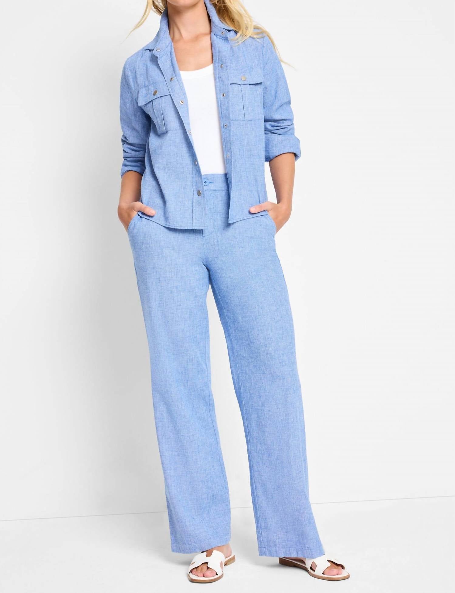 Nic + Zoe - Linen Cotton Eliot Wide Leg Pants