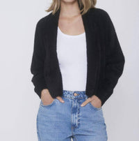 J. Society - Fuzzy Crop Long Sleeve Shrug