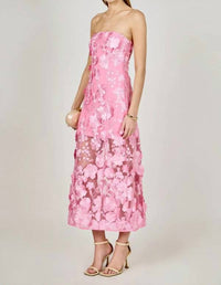 Endless Rose - Floral Embroidery Strapless Dress