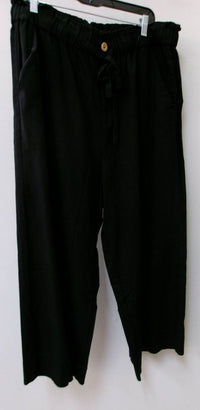 Charlie Paige Women's Wide Leg Crop Pants in black - women's pants