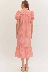 Entro - Ruth Gingham Midi Dress