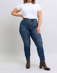 Judy Blue - Mid Rise Tummy Vintage Wash Skinny Jeans