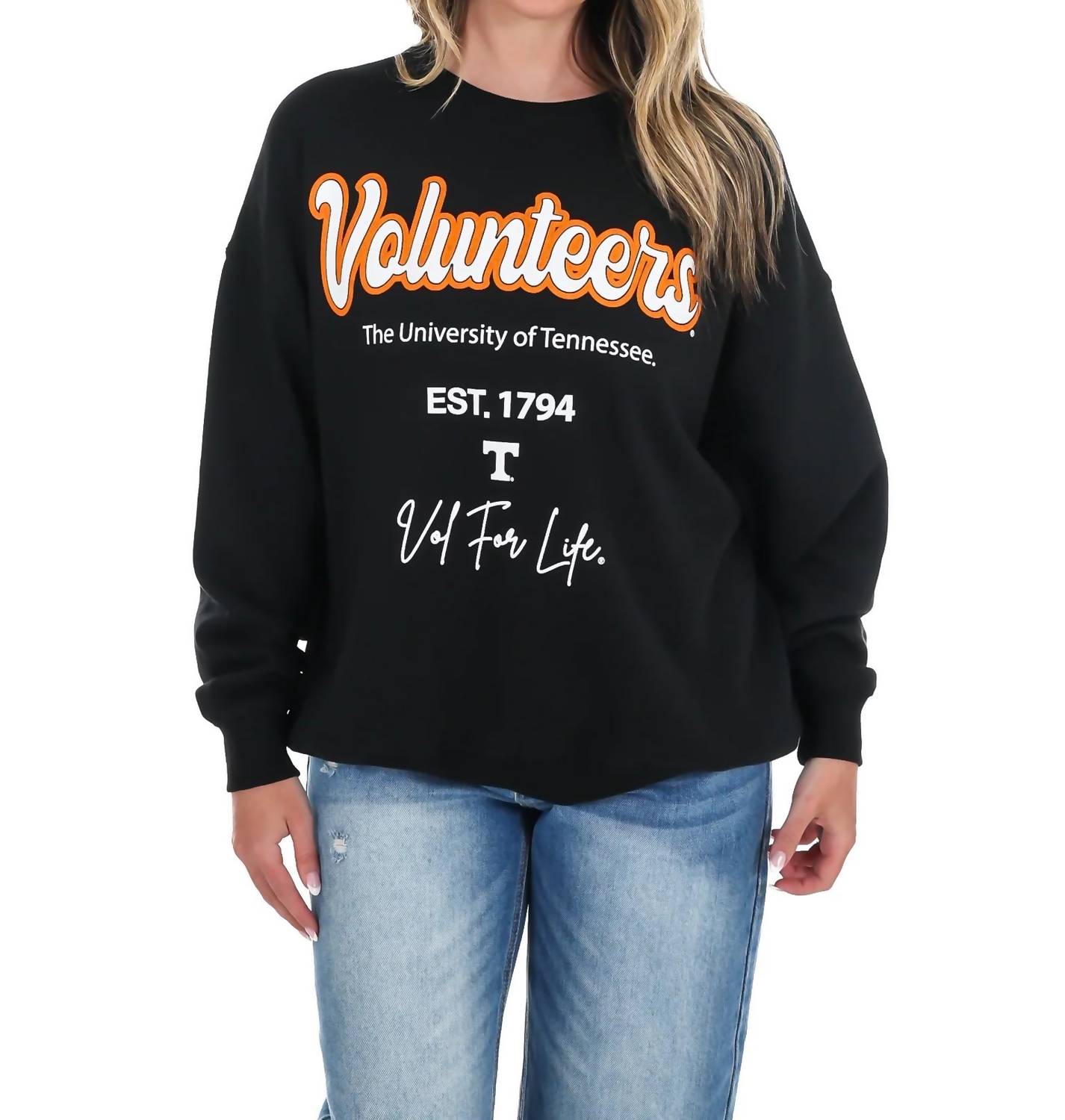 Livylu - Tennessee Vols Letterman Chrome Hi-Dive Sweatshirt