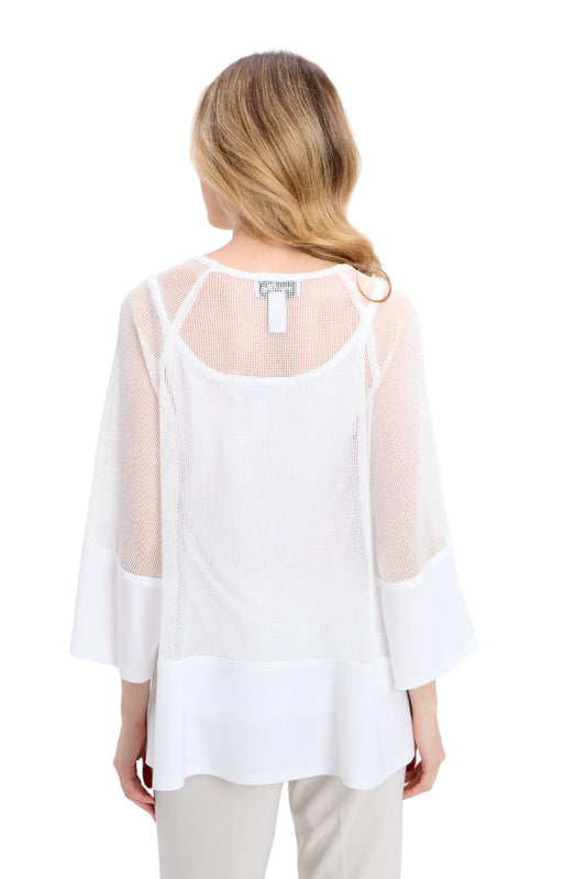 Joseph Ribkoff - Dual Fabric Fishnet Tunic