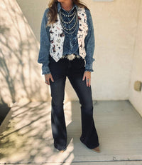 Doe and Rae The Dusty Denim Top in blue - women's blouse - view 6