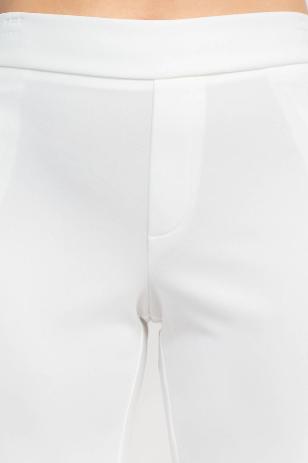 T Tahari - Mid Waist Pull On Ankle Slim Fit Crepe Pant With Pockets