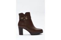 Andrea Women's Zipper Closure Boots in dark brown - women's shoe