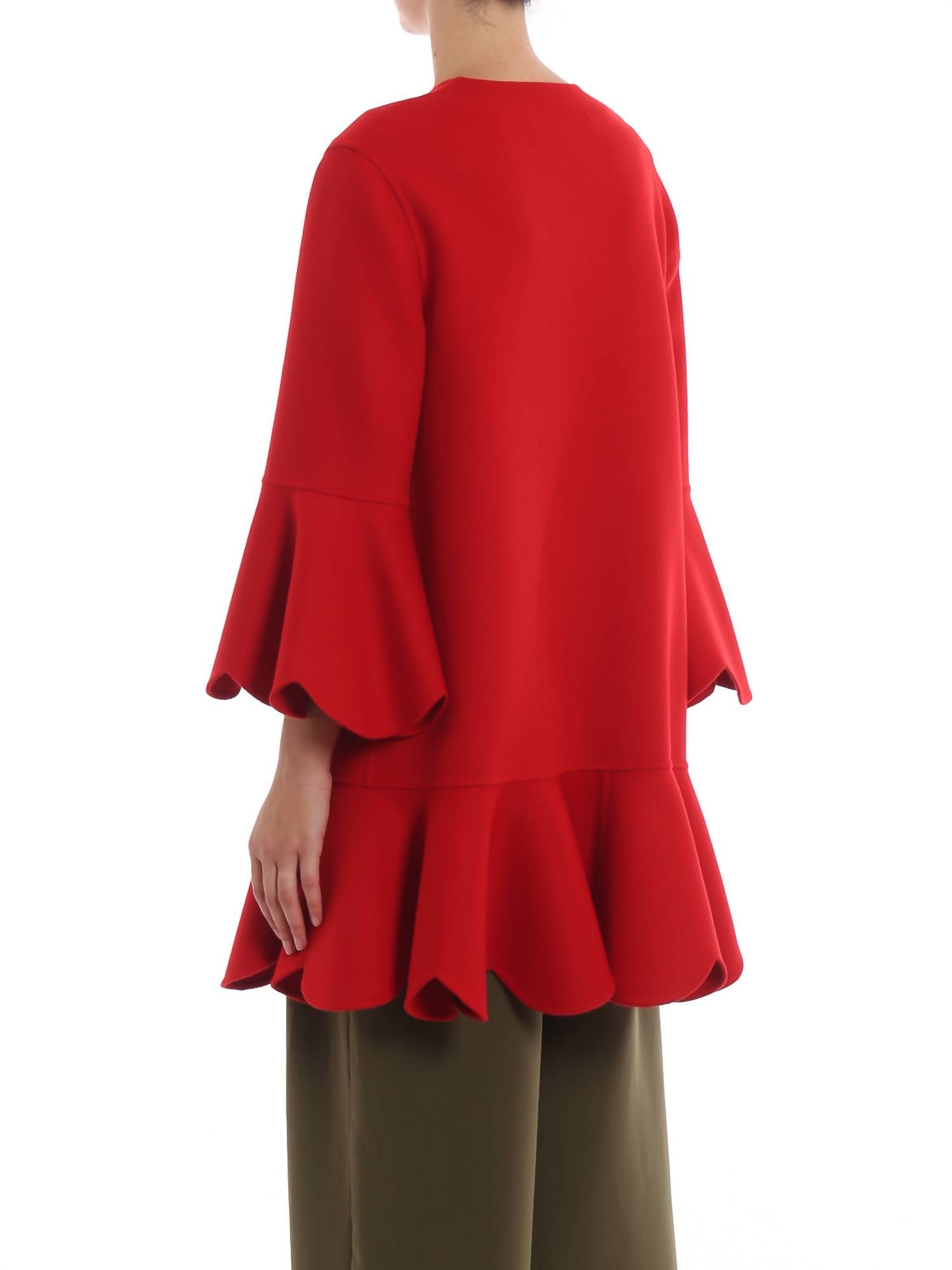 Valentino - Compact Wool And Cashmere Scalloped Coat