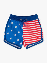 Rufflebutts - Boys Stars & Stripes Dolphin Hem Swim Trunks
