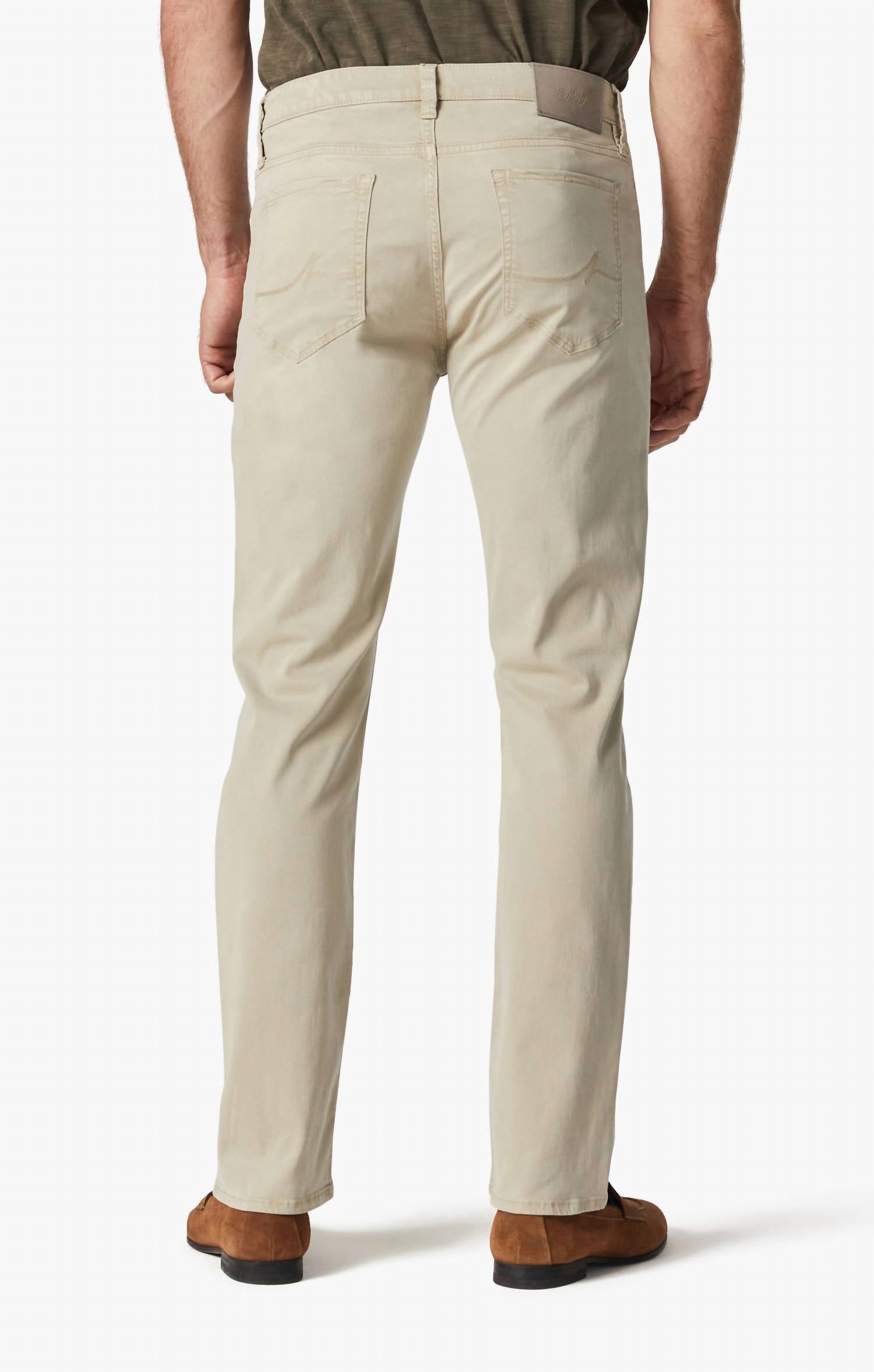 34 Heritage Charisma Relaxed Straight Leg Pants in aluminum twill - men's pants - detail view