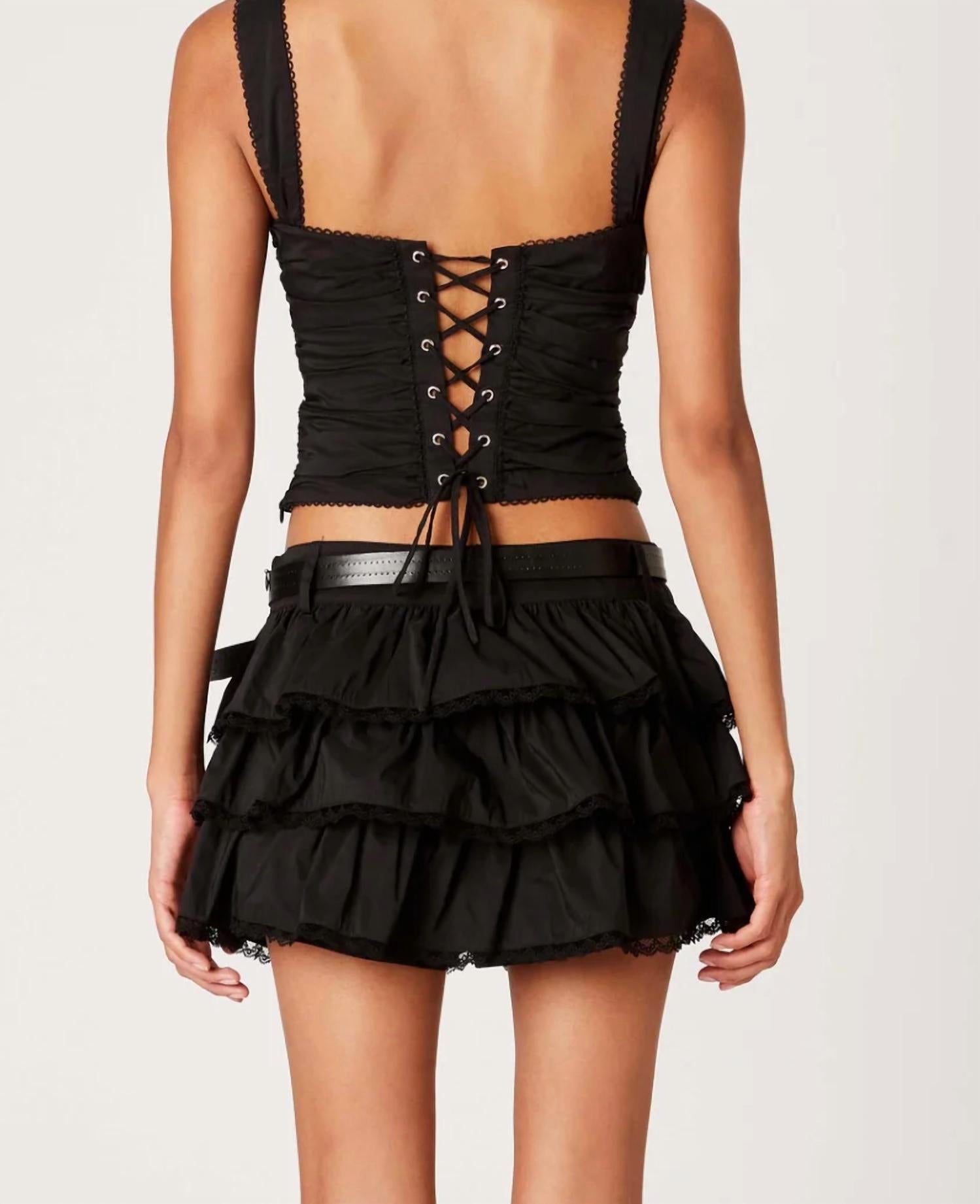 Nia - Stan Lace Up Back Top